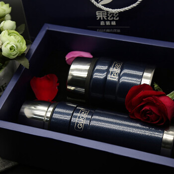 果兹（guozi） 蓝石保温汤壶套装 GZ-B12 500ml+420ml