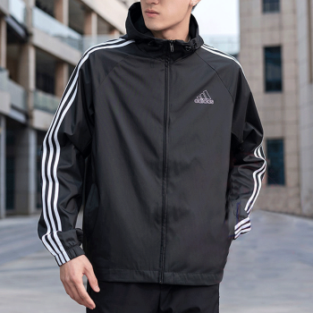 阿迪达斯 （adidas）男装外套新款运动休闲服时尚舒适透气防风夹克训练健身运动外套 HE4322/网布透气/拉链口袋 M