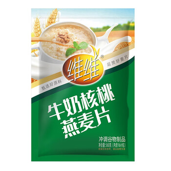 维维牛奶核桃燕麦片560g/袋即食营养早餐饱腹谷物代餐麦片独立小包