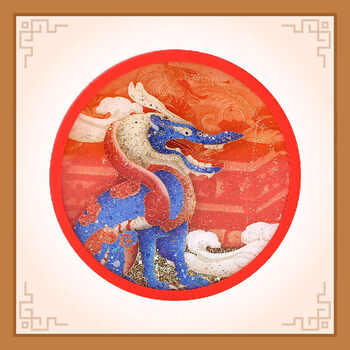 brez水杯垫敦煌瑞兽流沙杯垫博物馆文创水杯垫中国风生日礼物 守宝龙