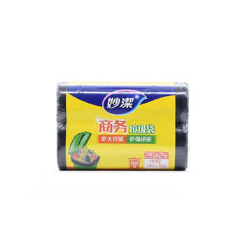妙洁其他垃圾袋黑色80*100cm50只单面1.6丝点断式商务中号物业超市