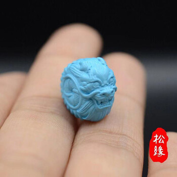 妙聚福绿松石龙扣龙墩子隔片配珠 文玩手串配饰挂件 龙头雕刻件隔珠