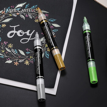 辉柏嘉（Faber-castell）阀门式丙烯马克笔双头白色盒装O1-285511美术写生水彩笔美育画画笔