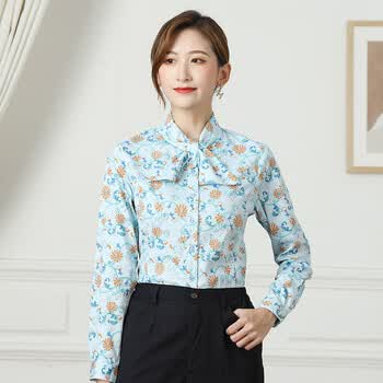 bitced中国民生银行行服衬衫女印花衬衣工装职业制服短裙长袖s