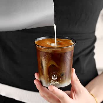 Bincoo玻璃杯咖啡杯简约扩口冷萃冰美式拿铁杯啤酒杯透明水杯茶杯