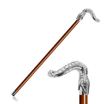 英伦绅士手杖 bijia贪吃蛇银色复古绅士手杖霸气英伦金属动物头个性