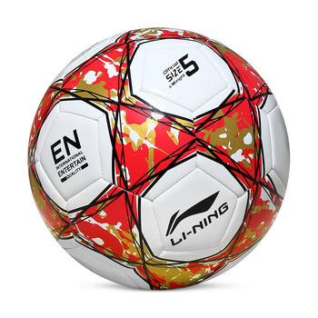 李宁(LI-NING)足球5号球考试训练耐磨 防滑机缝缠纱橡胶内胆 白红金 LFQK671-2 李宁(LI-NING)足球5号球考试训练耐磨 防滑机缝缠纱橡胶内胆 白红金 LFQK671-2