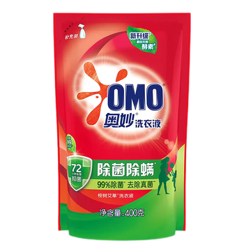 奥妙（OMO） 除菌除螨2KG长久抑菌去污洁净+除菌除螨洗衣液400g*3 6.4斤装