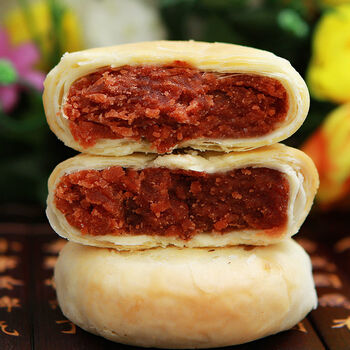酥皮月饼老五仁月饼苏式散装多口味传统糕点中秋月饼40g 红豆沙味