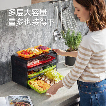 摩飞电器（MORPHY RICHARDS）备菜盘多层配菜盘 厨房家用分类 标识火锅料理 托盘备菜物架 MR1106