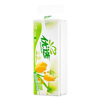心相印LR910 优选郁金香系列75克10粒装四层无芯卫生纸(橙花) *4提