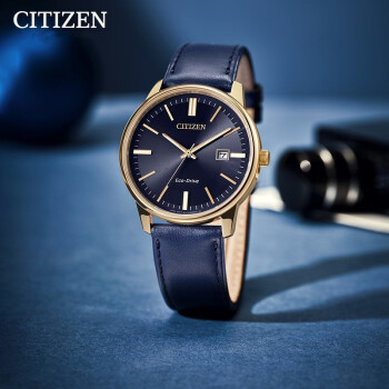 Citizen Eco-Drive Ivory Dial Brown Leather Mens Watch 海外 即決-