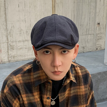 卉仁 八角帽子男款秋冬贝雷帽男士夏季鸭舌潮复古前进棒球男潮流男生h