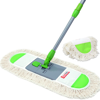 伊司达 棉线拖把 55cm铁杆1.35米共2布棉纱尘推家用商用平板拖布墩布拖