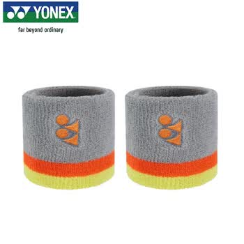 尤尼克斯（YONEX）护腕运动健身擦汗腕巾羽毛球篮排网球护具AC039冰灰2只装
