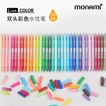 慕那美(monami)双头水性纤维笔学生涂鸦手绘笔彩绘水彩笔手账勾线笔6色套装Beach04035Z06-B水彩笔 慕那美(monami)双头水性纤维笔学生涂鸦手绘笔彩绘水彩笔手账勾线笔6色套装Beach04035Z06-B水彩笔