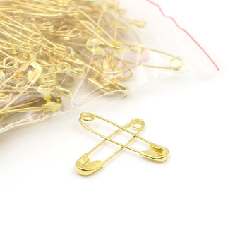 
                                                                                迈利达 床单被套别针 多彩缝纫配件工具安全别针 大号小号 老式银色别针 金色100枚长约25mm                