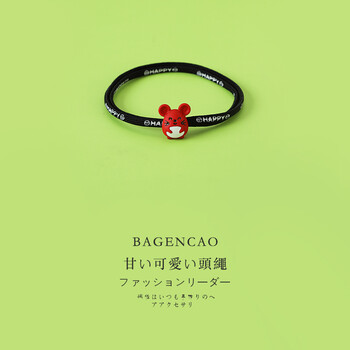 芭根草（bagencao）小恐龙发绳卡通发圈网红女绳个性可爱橡皮筋扎头发皮套儿童头饰品 小老鼠款黑色 #0