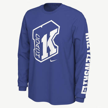 耐克nike男士t恤长袖图案字母圆领日常经典百搭00038435xroyal2xl