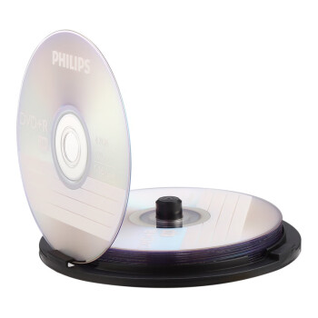 飞利浦（PHILIPS）DVD+R光盘/刻录盘 空白光盘 刻录光盘 光碟 16速4.7G 桶装10片 