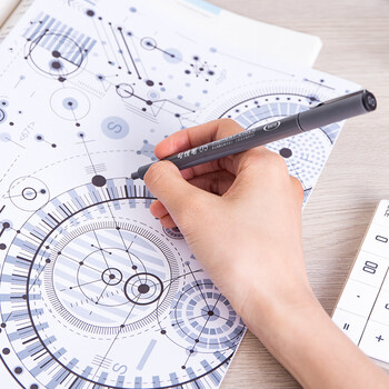 得力（deli）6支美术勾线笔多规格勾线笔(混)(6支/盒)专业绘画手绘素描彩绘画画S573