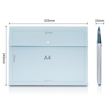 得力（deli）乐素系列 8格按扣多层文件夹风琴包 学生试卷资料收纳 办公用品文件保护简约时尚 天蓝72456