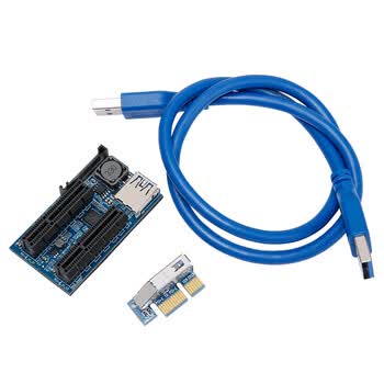 MOGE魔羯 PCIE一分二插槽PCI-E3.0x4扩展转接板延长线可供电 MC2222