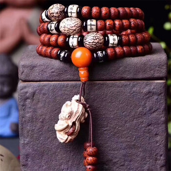 【高級品種】文玩 黒金玉化星月菩提 8ミリ 仏像】勢至菩薩 - 銀製 伝統工芸『高岡銅器』謹製 | 日本の手技,高岡