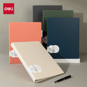 得力（deli）A4/40页资料册 质感合同档案文件夹奖状收集册孕检产检报告收纳册乐谱册办公用品PQ103-40 黑色