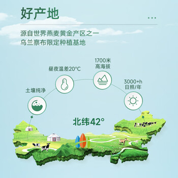 阴山优麦纯燕麦片礼盒装1050g 端午礼盒送礼 膳食纤维 免煮即食 零添加糖