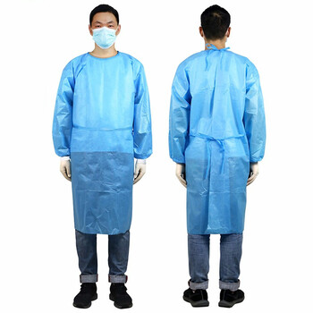 一次性加厚无纺布隔离服防飞沫围裙反穿衣罩衣防护服无尘服防尘无纺布