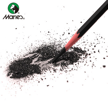 马利(Marie's)14B亚光铅笔12支装 素描绘画绘图考试六角木杆炭笔铅笔 学生初学者考试画画专用C7104 速写 马克笔绘画