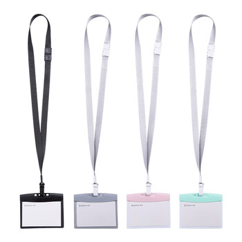 齐心(Comix) 横式工作证工牌挂绳套装证件卡套员工厂牌公交卡套 办公用品 灰 A7966