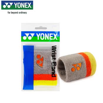 尤尼克斯（YONEX）护腕运动健身擦汗腕巾羽毛球篮排网球护具AC039冰灰2只装