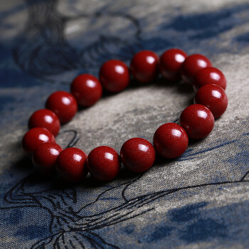开光红朱砂手串男女紫金砂佛珠手链原矿色原石情侣本命年礼物饰品 红