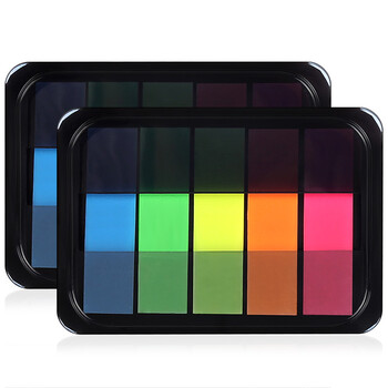 西玛 SIMAA 2个200张5色荧光膜指示标签贴纸 44*12mm抽取式便利贴便签条记事贴8450