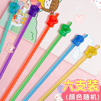 离草【教师专用】离草 指读棒儿童教鞭小手指棒教棒指挥棒指读笔点读阅读棒教师老师家教 透明混色6只