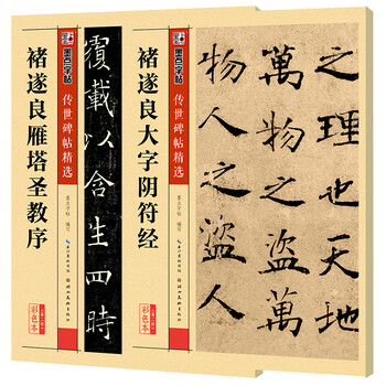 墨点传世碑帖精选 临摹书法练习毛笔字帖原碑帖附简体旁注 湖北美术出版社 传世碑帖精选之: 褚遂良雁塔圣教序 阴符经2本
