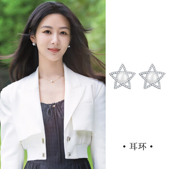 njl承欢记杨紫同款项链耳环星星珍珠感耳钉气质爱心女锁骨链简约耳环