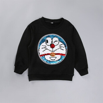 侠衣服潮奥特曼男孩秋季女童装长袖上衣 哆啦a梦黑色收藏加购送袜子