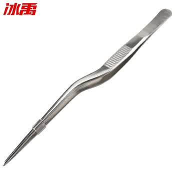 冰禹 BYA-562 不锈钢枪状镊子 植物组培弯镊子 耳鼻喉镊子 14cm(普通)