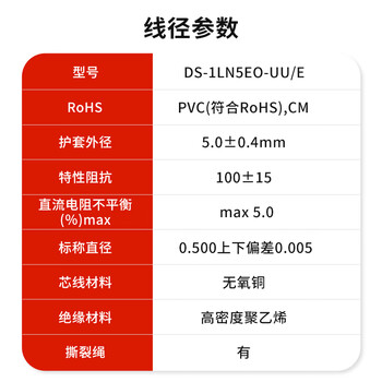 HIKVISION海康威视超五类网线工程级无氧铜箱线CAT5e0.5非屏蔽双绞线室外防水耐磨305米/箱DS-1LN5EO-UU/E