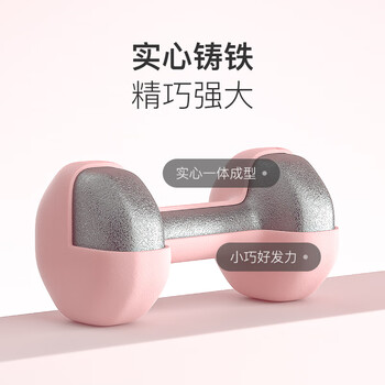 Keep哑铃女士健身家用彩色浸塑环保手铃亚铃全身塑形紫灰色3kg*2