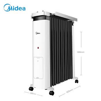美的（Midea）取暖器 电油汀电暖器加湿盒烤火炉 办公室卧室电暖器儿童防烫 NY2212-18C