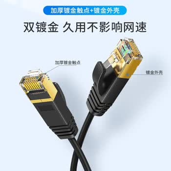 CABLE CREATIONCL0325-G八类万兆电竞级网线CAT8类成品网络跳线40Gbps电脑宽带网络传输细线 0.3米