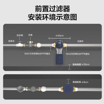 海尔前置过滤器大通量家用智能净水器40微米自动反冲洗精滤全屋非直饮净水机HQZ50-XFAZ08