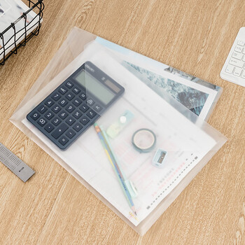 得力（deli）10只A4加厚透明文件袋 按扣资料袋 防水档案袋资料合同公文袋 财务票据收纳 学习用品 P05501A