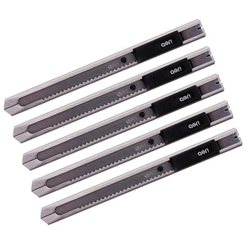 得力(deli)5把金属小号美工刀 自动锁裁纸刀小刀 办公用品 银色 P02058-05 得力(deli)5把金属小号美工刀 自动锁裁纸刀小刀 办公用品 银色 P02058-05