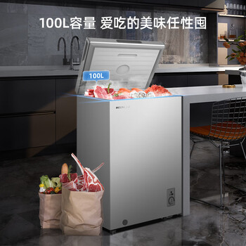 美菱（MeiLing）100升单温冰柜星沙银外观一级能效D型管制冷断电保温节能低音BC/BD-100DTCQ【专】