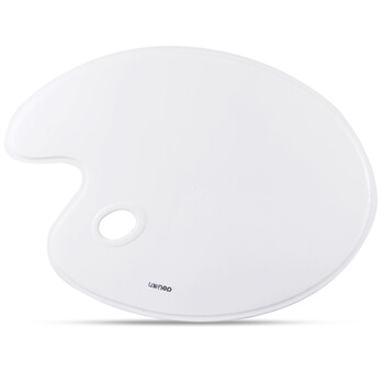 得力（deli）基础款美术绘画大号调色盒椭圆调色板防漏水彩水粉丙烯颜料盒调色盘白色68301